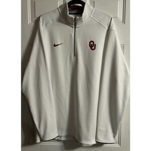 Nike Dri Fit Quarter Zip Pull Over White OU Oklahoma Sooners XL BOOMER SOONER!
